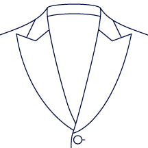 Wide Curved Peak Lapel